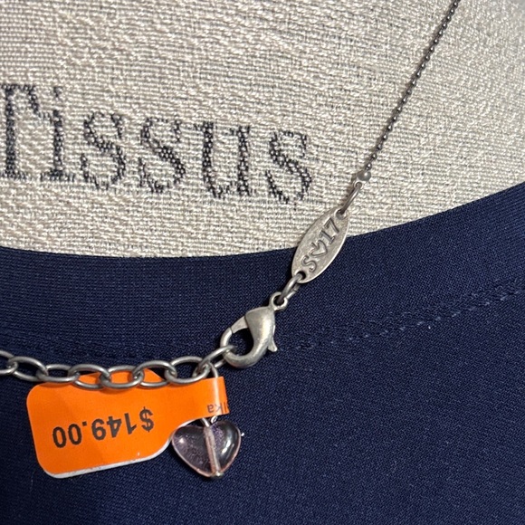 Sabika Silver and Gold Heart Necklace - Picture 2 of 2